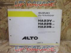 SUZUKI
Parts list
3 edition
[Alto
HA23V/HA22S/HA23S