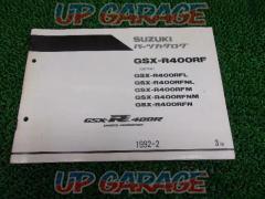 Price cut GSX-R400RF
Parts list