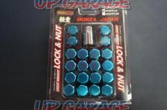 MONZA カラーナット ロックナットセット 34mm 20本 袋 M12xP1.5 ブルー