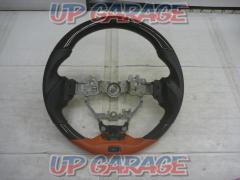 REAL black carbon & orange leather steering wheel