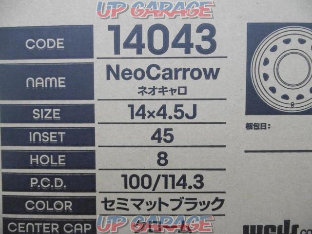 weds neocarrow ネオキャロ [スチールホイール] クロームキャップ 14インチ 4本セット 未使用-09
