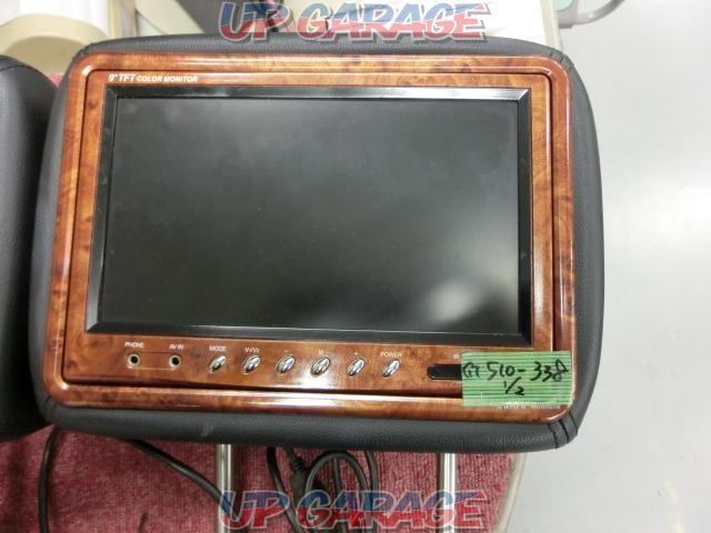 【メーカー不明】9TFT LCD COLOR MONITOR ヘッドレスト茶木目 左右セット-04