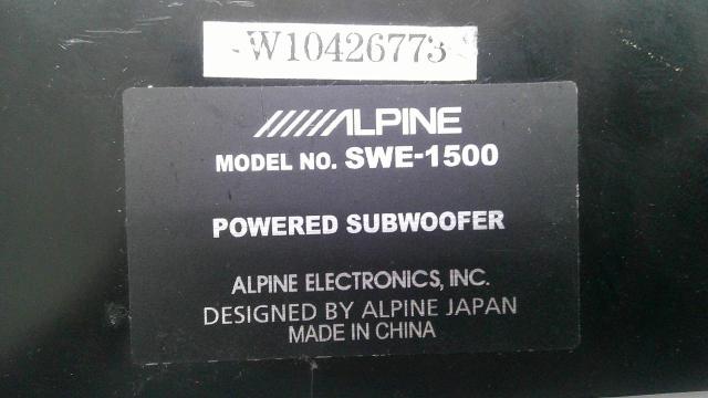 ALPINE
SWE-1500
Box type compact subwoofer
2009 model n-06