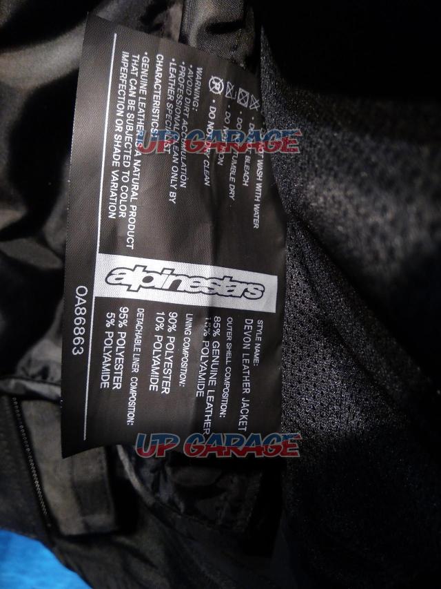 サイズ:USA38/EU48 DEVONレザージャケット ブラック/ホワイト-08