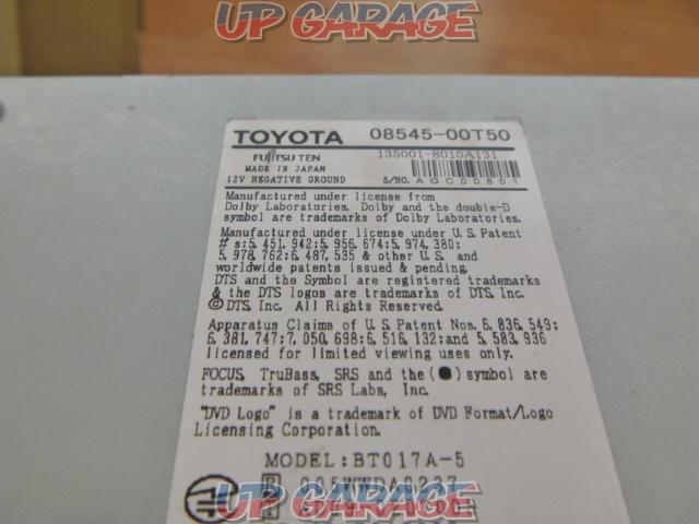 Toyota genuine
NHDT-W60G
One Seg/CD/DVD/SD/HDD recording/Bluetooth/AUX
/ MP3 / WMA
Made in 2010-04