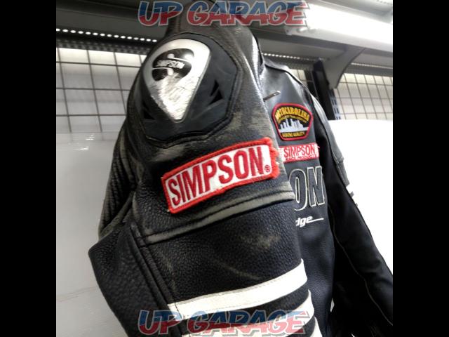 【サイズ:L】SIMPSON(シンプソン) 2ピースレーシングスーツ ブーツアウト BK/WH ※MFJ公認規格-02