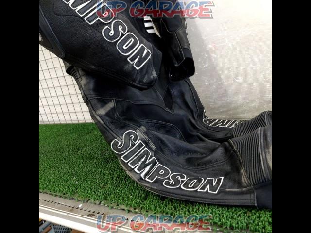 【サイズ:L】SIMPSON(シンプソン) 2ピースレーシングスーツ ブーツアウト BK/WH ※MFJ公認規格-06