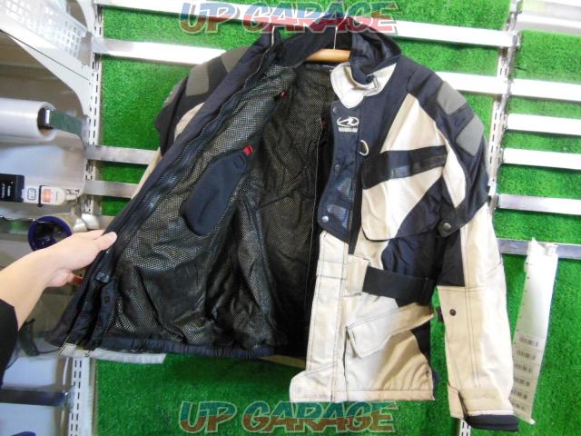【ROUGH&ROAD】ウォーターシールドEX 防水ライディングジャケット ブラック/ホワイト サイズ:M-05