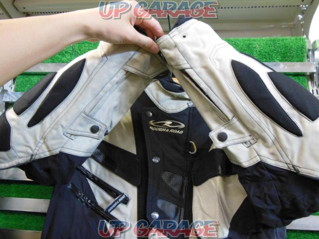 【ROUGH&ROAD】ウォーターシールドEX 防水ライディングジャケット ブラック/ホワイト サイズ:M-07