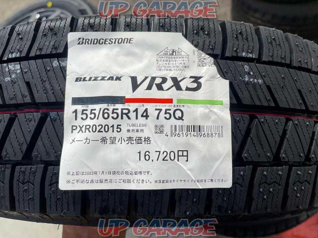 Used wheels, new studless tires set
weds (Weds)
ravrion
RM01
+
BRIDGESTONE
BLIZZAK
VRX3
155 / 65R14
75Q
Made in 2023
Four-09