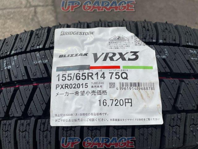 Used wheels, new studless tires set
Daihatsu
LA600S
Tanto Custom genuine
+
BRIDGESTONE
BLIZZAK
VRX3
155 / 65R14
75Q
Made in 2023
Four-06