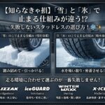【知らなきゃ損】「雪」と「氷」で止まる仕組みが違う！？失敗しないスタッドレスの選び方！❄️✨